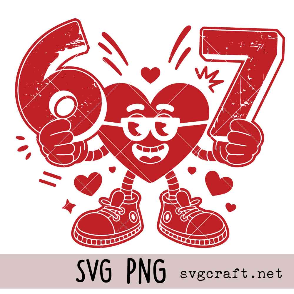 67 Love Svg Png 67 Love Svg Png, Funny Valentines Heart 67 Svg Png, Valentine 6 7 Svg Png