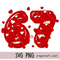 67 Svg Png, Valentine 6 7 SVG PNG, 67 Heart Valentine Svg Png