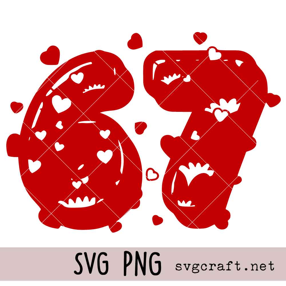 67 svg png 67 Svg Png, Valentine 6 7 SVG PNG, 67 Heart Valentine Svg Png