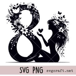 8 March international womens day Svg Png, International Woman Day Floral Design Svg Png