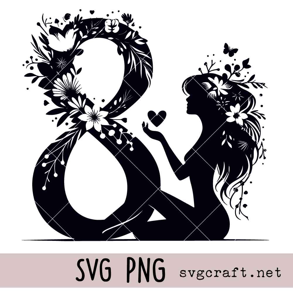 8 March international womens day Svg Png 8 March international womens day Svg Png, International Woman Day Floral Design Svg Png