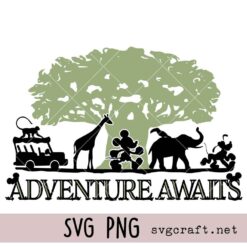 Disney Animal Kingdom Svg Png, Adventure Awaits Trip Svg Png, Disneyworld Safari Svg Png