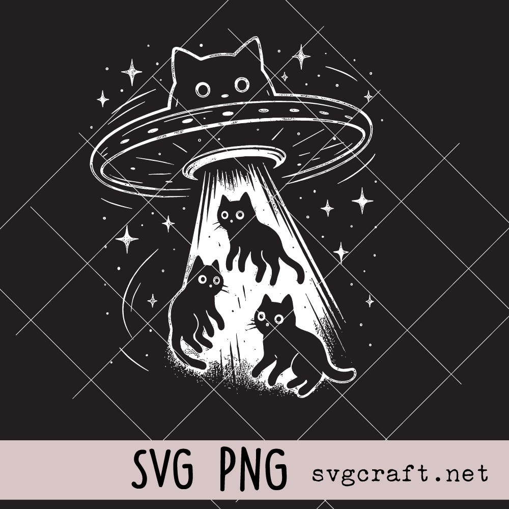 Alien Cat Abduction Svg Png Alien Cat Abduction Svg Png, Funny UFO Cat Svg Png, Space Cat Svg Png, Galaxy Cat Svg Png