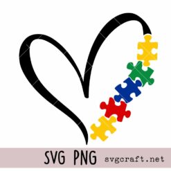 Autism heart SVG PNG, Autism Awareness SVG, Autism Awareness Puzzle Heart SVG