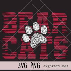 Bearcats Paw Svg Png, Sports Team Logo Svg Png, Bearcats Basketball Svg Png