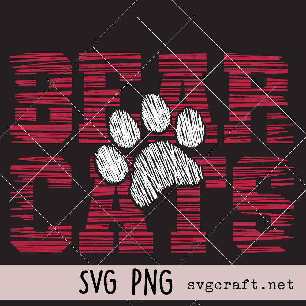Bearcats Paw SVG PNG Bearcats Paw Svg Png, Sports Team Logo Svg Png, Bearcats Basketball Svg Png