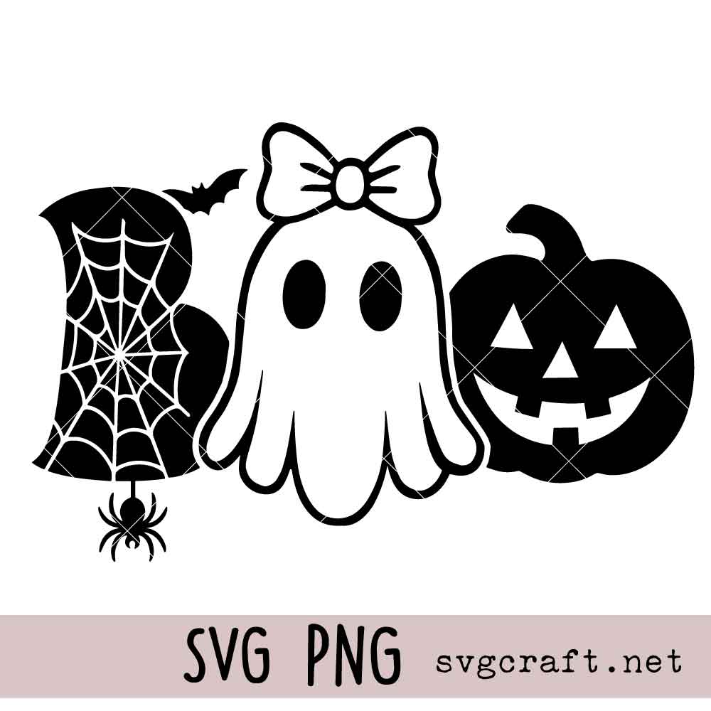 Boo Svg Png Boo Svg Png, Spooky Halloween Svg Png, Cute Ghost Svg Png, Pumpkin Season Svg Png