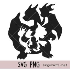 Charmander Evolution Silhouette Svg Png, Anime Svg Png