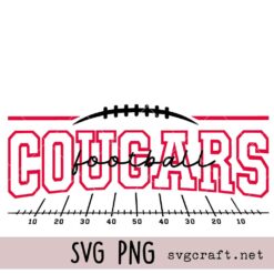 Cougars Football Svg Png, Cougars Game Day Svg Png, Football Team Cut File Svg Png