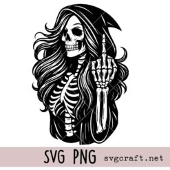 Devil Woman Skeleton Svg Png, Middle Finger Svg, Halloween Svg Png