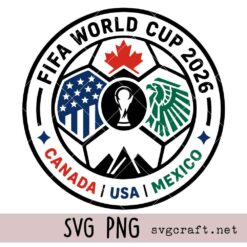 FIFA World Cup 2026 Svg Png, Canada USA Mexico Soccer Emblem Svg Png, Football Tournament Logo Svg Png