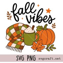 Fall Vibes Svg Png, Autumn Pumpkin Svg Png, Cozy Season Thanksgiving Svg Png