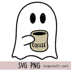 Ghost Halloween Svg Png, Little Ghost Ice Coffee Png, Cute Spooky Coffee Svg Png, Halloween Svg Png