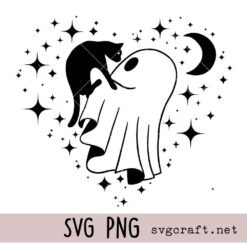 Ghost Holding Cat Svg Png, Halloween Svg Png, Spooky Vibes Svg Png, Fall Svg Png