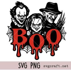 Horror Halloween Door Sign Svg Png, BOO Door Hanger Svg Png, Halloween Welcome Sign Svg Png