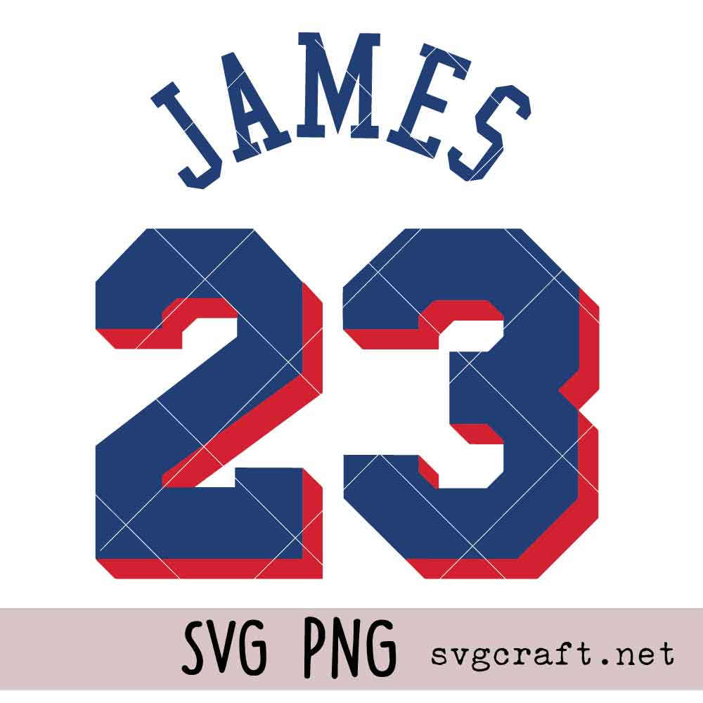 James Jersey Number 23 SVG PNG James Jersey Number 23 Svg Png, School Sports Iron On Svg Png