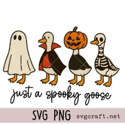 Just a Spooky Goose Svg Png, Funny Halloween Goose Svg Png, Goose in Halloween Costumes Svg Png