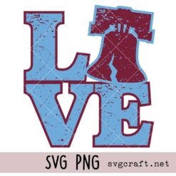 Phila LOVE Baseball Svg Png, Philadelphia Sports Design Svg Png