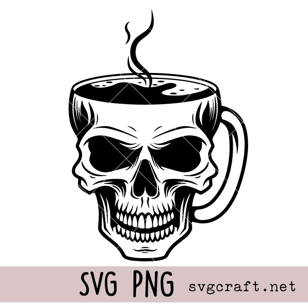 Skull Coffee Svg Png Skull Coffee Svg Png, Death Drinking Coffee Svg Png, Skeleton Svg, Skull Mug Svg Png