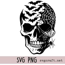 Skull Halloween Svg Png, Halloween Svg Png, Spooky Haunted hallows eve Creepy Svg Png