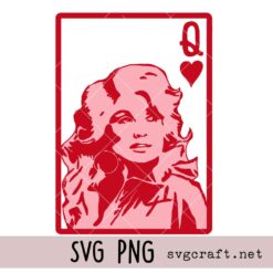 Dolly queen of hearts card Valentine’s Day Svg Png