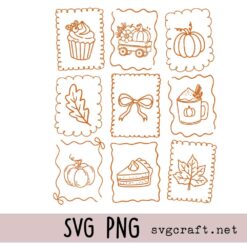  Fall Postage Stamps Svg Png, Autumn Svg Png, Coquette Fall Svg Png, Thanksgiving Svg Png, Pumpkin Svg Png