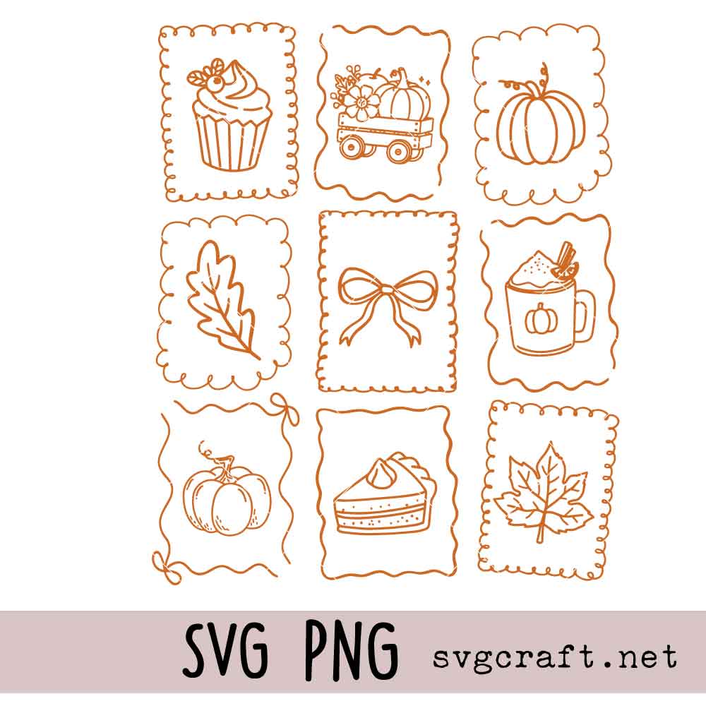 Fall Postage Stamps Svg Png Fall Postage Stamps Svg Png, Autumn Svg Png, Coquette Fall Svg Png, Thanksgiving Svg Png, Pumpkin Svg Png