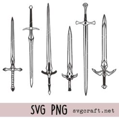 Fantasy Swords Bundle Svg Png, Swords Bundle Svg Png, Medieval Swords Svg Png