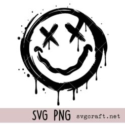 Grunge Smile Svg Png, Dripping Face Svg Png, Graffiti Svg Png