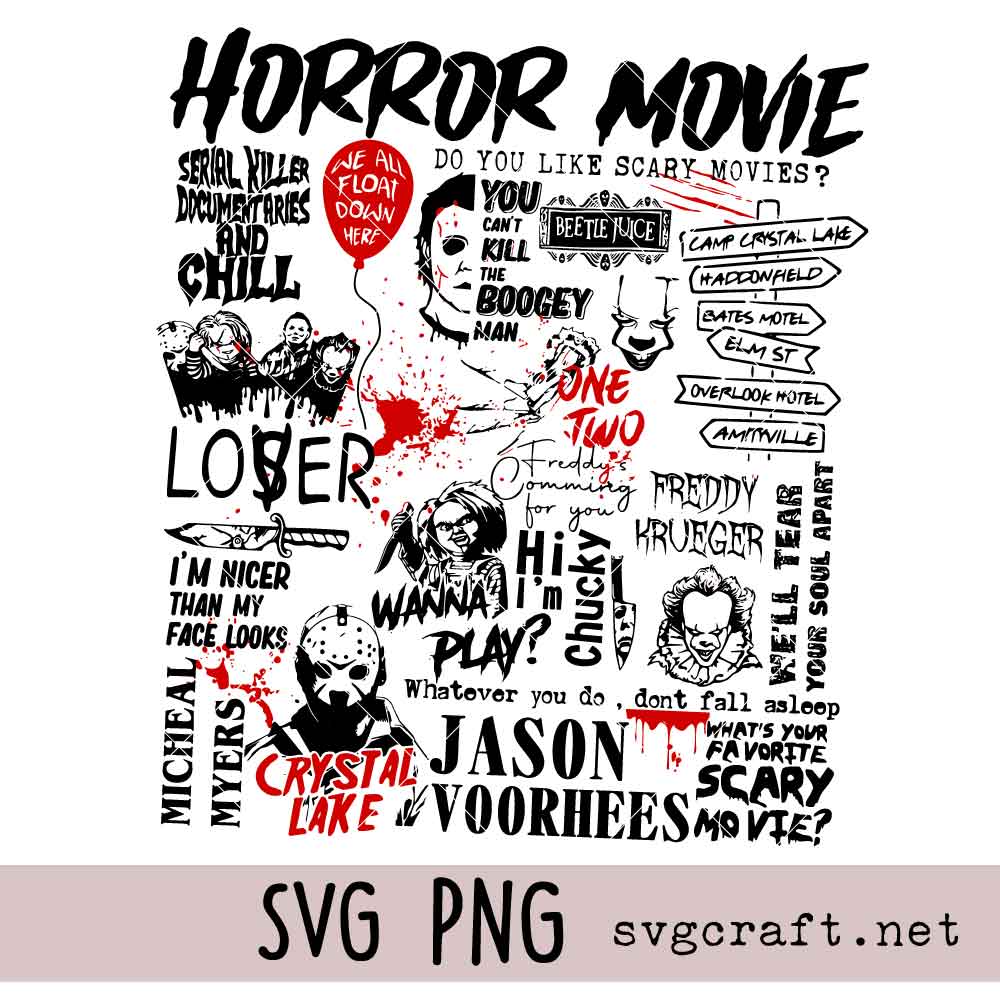 Horror Movie Svg Png Horror Movie Svg Png, Halloween Svg Png, Scary Movie Svg Png, Halloween Characters Svg Png