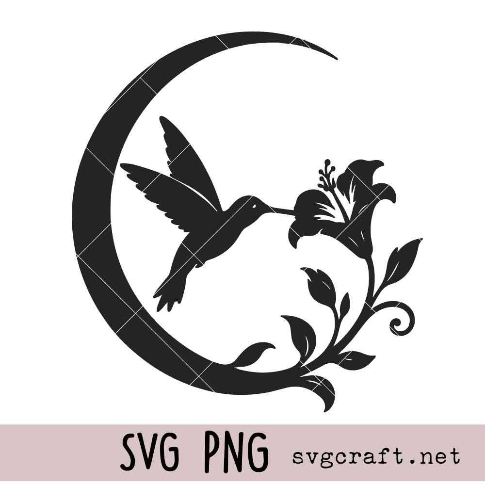 Hummingbird Laser Svg Png Hummingbird Laser Svg Png, Crescent Moon Wall Art Svg Png, Hibiscus Flower Svg Png