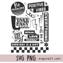 Mental Health Awareness & Self Love Designs Svg Png, Positive Affirmation and Self-Care Svg Png
