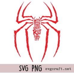 Spiderman Logo Svg Png, With Great Power Comes Great Responsibility Svg Png