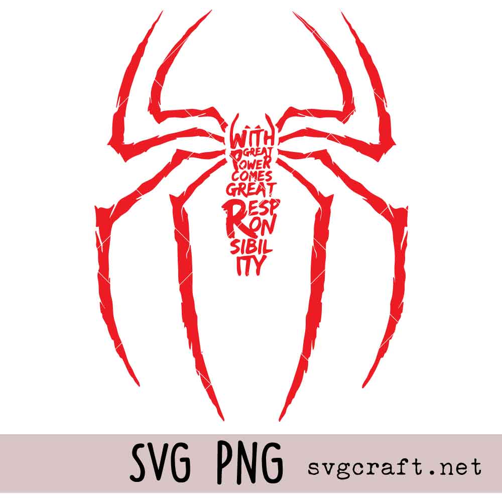 Spiderman Logo Svg Png Spiderman Logo Svg Png, With Great Power Comes Great Responsibility Svg Png