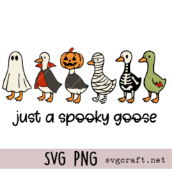 Spooky Goose Halloween Svg Png, Just a Spooky Goose Svg Png, Funny Skeleton Goose Svg Png