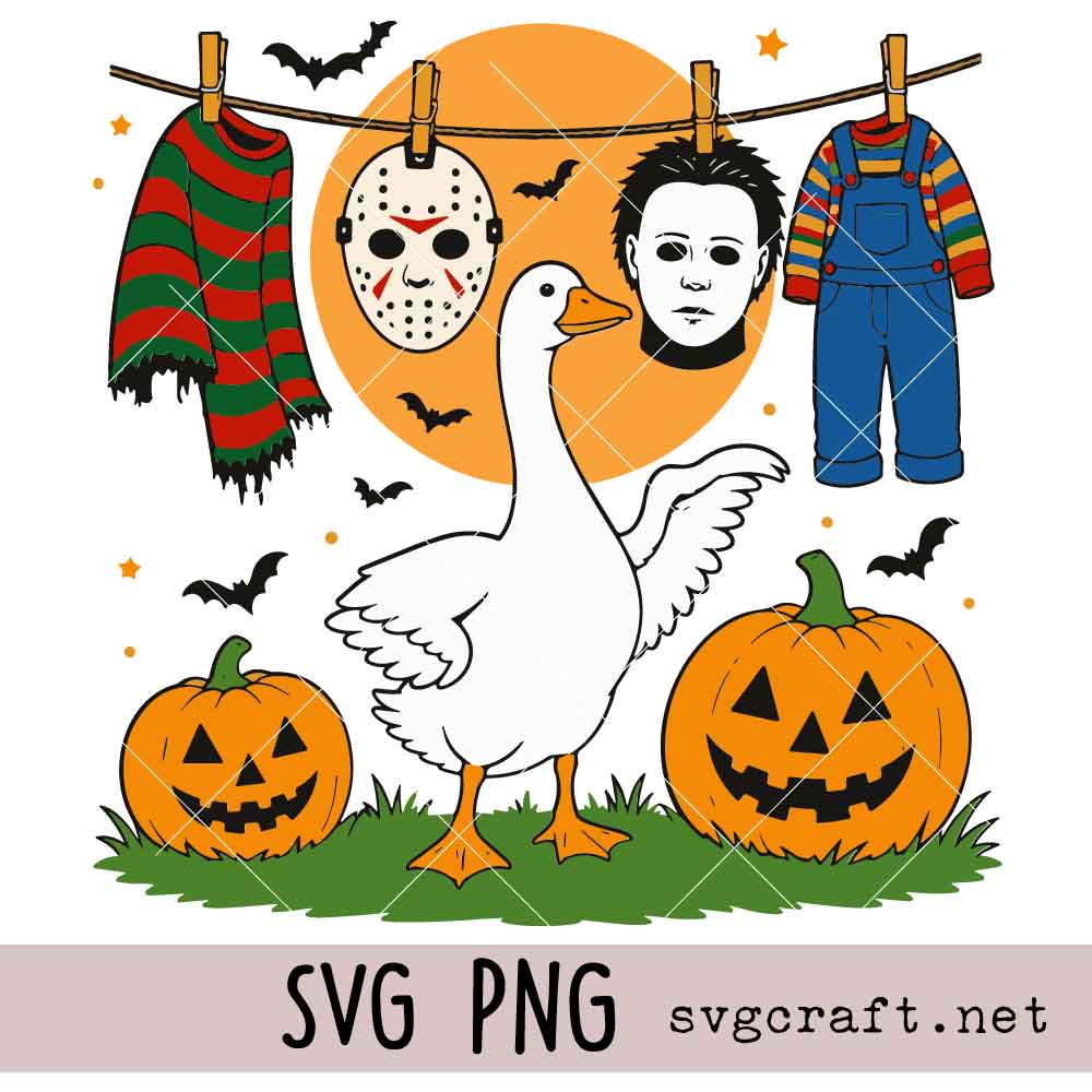 Spooky Goose SVG PNG Spooky Goose Svg Png, Halloween Goose Svg Png, Funny Skeleton Goose Svg Png